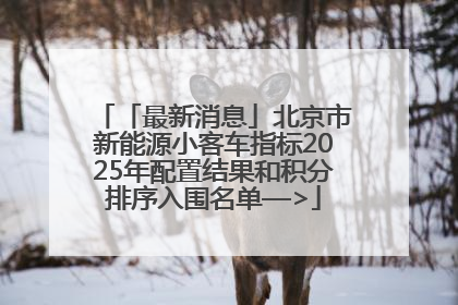 「最新消息」北京市新能源小客车指标2025年配置结果和积分排序入围名单—>