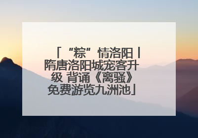 “粽”情洛阳丨隋唐洛阳城宠客升级 背诵《离骚》免费游览九洲池