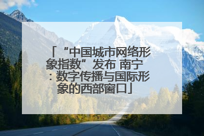 “中国城市网络形象指数”发布 南宁：数字传播与国际形象的西部窗口