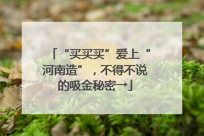 “买买买”爱上“河南造”，不得不说的吸金秘密→