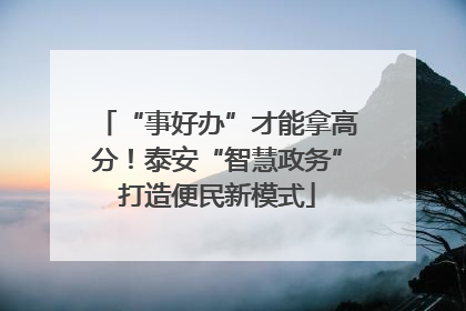 “事好办”才能拿高分！泰安“智慧政务”打造便民新模式