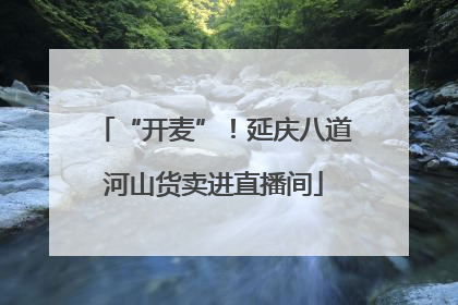 “开麦”！延庆八道河山货卖进直播间