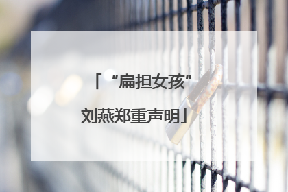 “扁担女孩”刘燕郑重声明