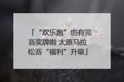 “欢乐跑”也有完赛奖牌啦 太原马拉松赛“福利”升级