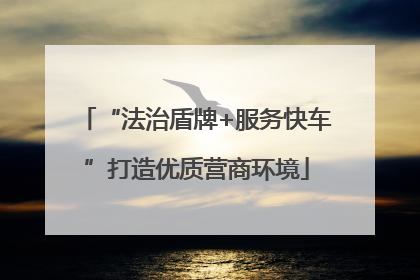 “法治盾牌+服务快车”打造优质营商环境