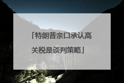 特朗普亲口承认高关税是谈判策略