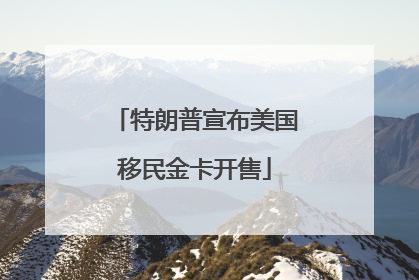 特朗普宣布美国移民金卡开售