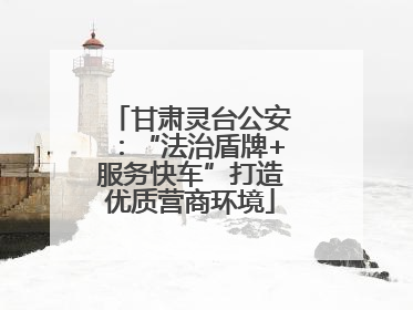 甘肃灵台公安：“法治盾牌+服务快车”打造优质营商环境