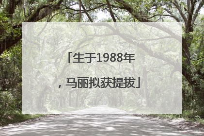 生于1988年，马丽拟获提拔