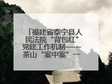 福建省泰宁县人民法院“背包红”党建工作机制——茶山“案中案”一揽子了结
