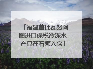 福建首批瓦努阿图进口保税冷冻水产品在石狮入仓