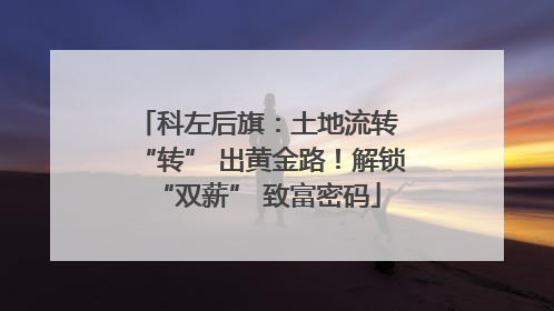 科左后旗：土地流转 “转” 出黄金路！解锁 “双薪” 致富密码