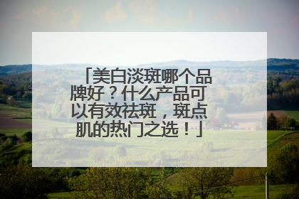 美白淡斑哪个品牌好？什么产品可以有效祛斑，斑点肌的热门之选！