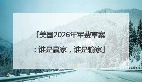 美国2026年军费草案：谁是赢家，谁是输家