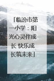 临汾市第一小学：阳光心灵伴成长 快乐成长筑未来