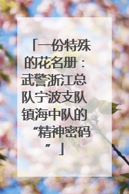 一份特殊的花名册：武警浙江总队宁波支队镇海中队的“精神密码”