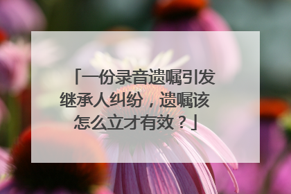 一份录音遗嘱引发继承人纠纷，遗嘱该怎么立才有效？
