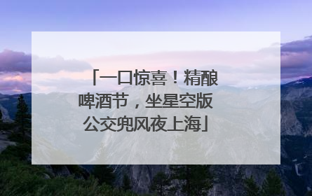 一口惊喜！精酿啤酒节，坐星空版公交兜风夜上海