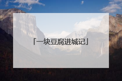一块豆腐进城记