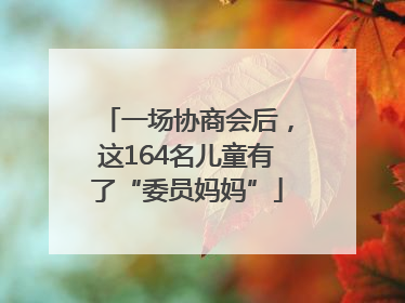 一场协商会后，这164名儿童有了“委员妈妈”