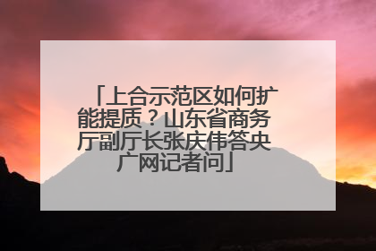 上合示范区如何扩能提质？山东省商务厅副厅长张庆伟答央广网记者问
