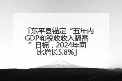 东平县锚定“五年内GDP和税收收入翻番”目标，2024年同比增长5.8%