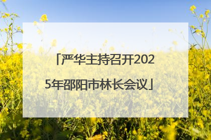 严华主持召开2025年邵阳市林长会议