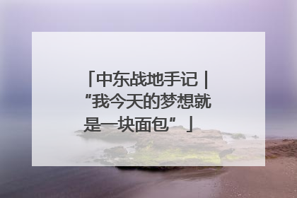 中东战地手记｜“我今天的梦想就是一块面包”