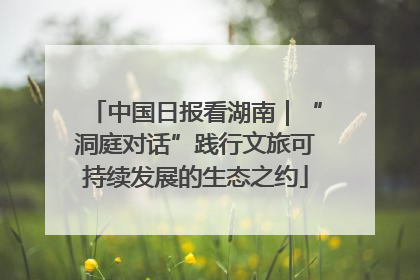 中国日报看湖南｜“洞庭对话”践行文旅可持续发展的生态之约
