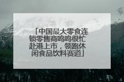中国最大零食连锁零售商鸣鸣很忙赴港上市，领跑休闲食品饮料赛道