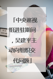 中央巡视组进驻期间，吴建平主动向组织交代问题