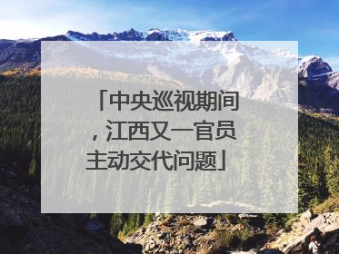 中央巡视期间，江西又一官员主动交代问题