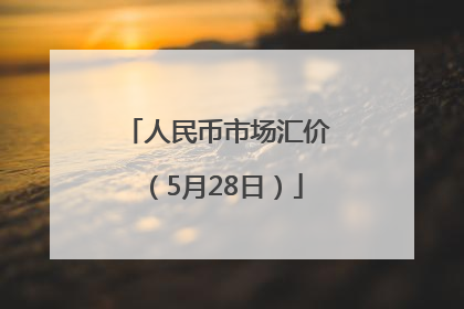 人民币市场汇价（5月28日）