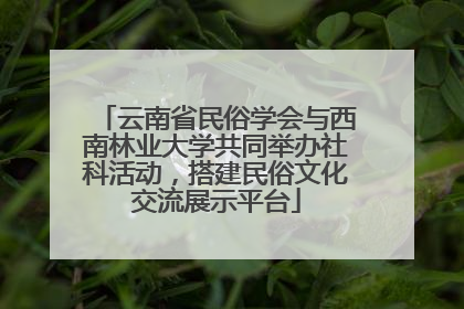 云南省民俗学会与西南林业大学共同举办社科活动，搭建民俗文化交流展示平台