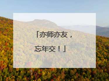 亦师亦友，忘年交！