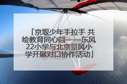 京堰少年手拉手 共绘教育同心圆——东风22小学与北京景风小学开展对口协作活动