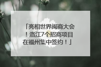 亮相世界闽商大会！洛江7个招商项目在福州集中签约！