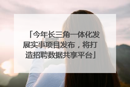 今年长三角一体化发展实事项目发布，将打造招聘数据共享平台