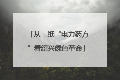 从一纸“电力药方”看绍兴绿色革命