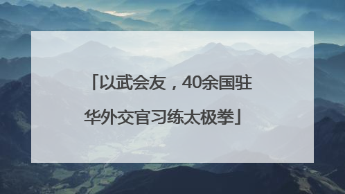 以武会友，40余国驻华外交官习练太极拳