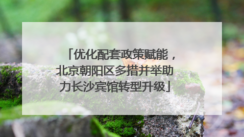 优化配套政策赋能，北京朝阳区多措并举助力长沙宾馆转型升级