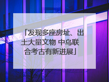 发现多座房址、出土大量文物 中乌联合考古有新进展