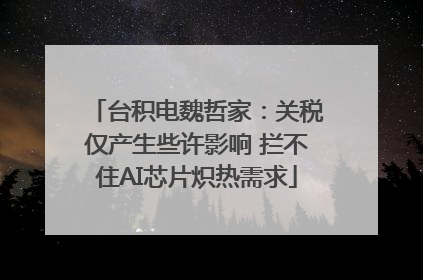 台积电魏哲家：关税仅产生些许影响 拦不住AI芯片炽热需求