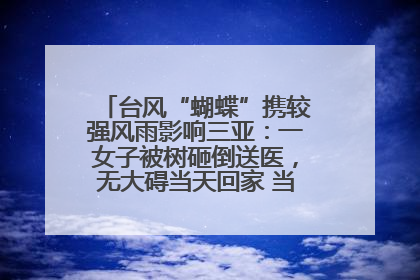 台风“蝴蝶”携较强风雨影响三亚：一女子被树砸倒送医，无大碍当天回家 当地已紧急清障