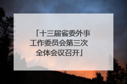 十三届省委外事工作委员会第三次全体会议召开