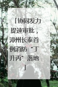 协同发力提速审批，漳州长泰首例消防“丁升丙”落地