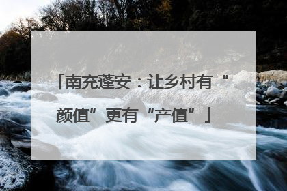 南充蓬安：让乡村有“颜值”更有“产值”