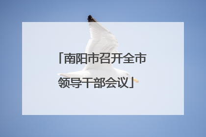 南阳市召开全市领导干部会议