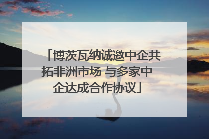 博茨瓦纳诚邀中企共拓非洲市场 与多家中企达成合作协议