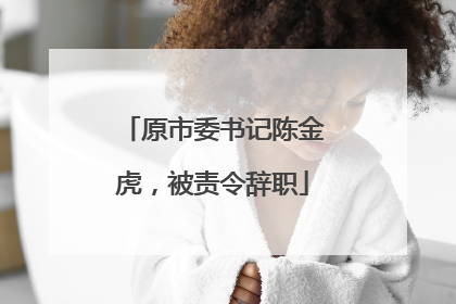 原市委书记陈金虎，被责令辞职